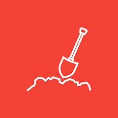 Image showing Mining shovel line icon.