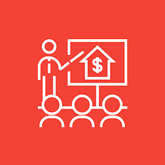 Image showing Real estate training line icon.