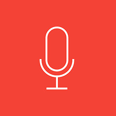 Image showing Retro microphone line icon.