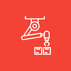 Image showing Robotic packaging line icon.