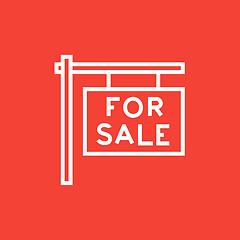 Image showing For sale placard line icon.