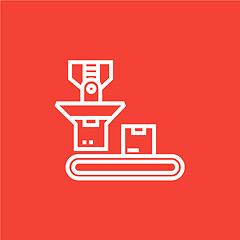 Image showing Robotic packaging line icon.