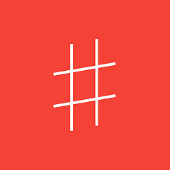 Image showing Hashtag symbol line icon.