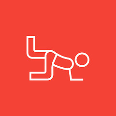 Image showing Man exercising buttocks line icon.