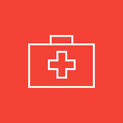 Image showing First aid kit line icon.