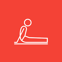 Image showing Man practicing yoga line icon.