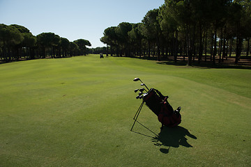 Image showing golf bag on course