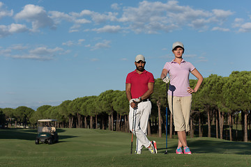 Image showing portrait of couple on golf course