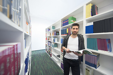 Image showing student study  in school library