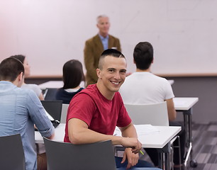 Image showing technology students group in computer lab school  classroom