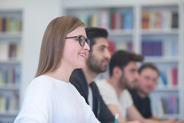 Image showing group of students study together in classroom