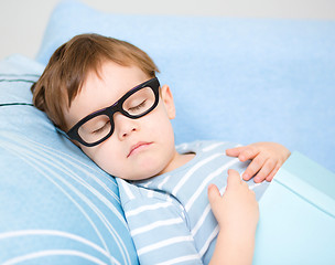 Image showing Cute little boy is sleeping