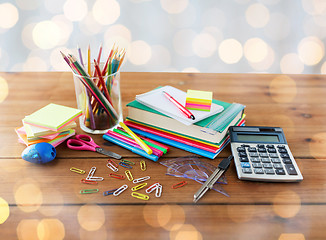 Image showing close up of stationery or school supplies on table