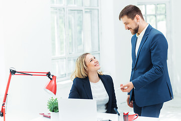 Image showing Male and female office workers.