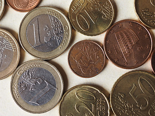 Image showing Euro coins flat lay