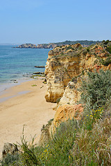 Image showing A view from top to the Praia da Rocha, Algarve