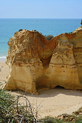 Image showing A view to cliffs Praia da Rocha, Algarve