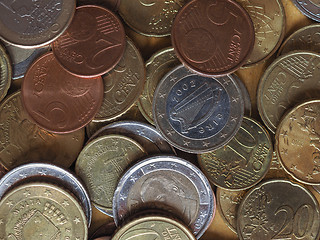 Image showing Euro coins flat lay