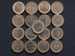 Image showing Euro coins of many countries