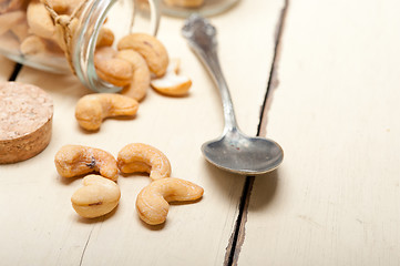 Image showing cashew nuts on a glass jar 