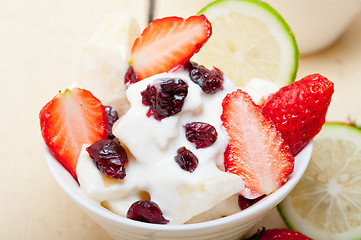 Image showing fruit and yogurt salad healthy breakfast