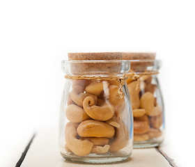 Image showing cashew nuts on a glass jar 