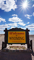 Image showing Welcome to Wyoming road sign