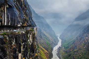 Image showing Car on road in Himalayas