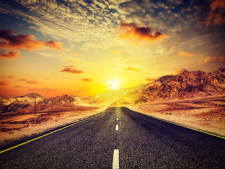 Image showing Road in Himalayas with mountains