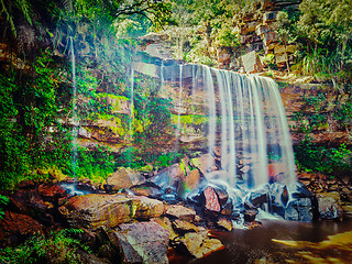 Image showing Tropical waterfall in Cambodia