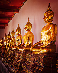 Image showing Sitting Buddha statues, Thailand