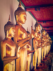 Image showing Sitting Buddha statues, Thailand