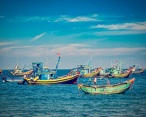 Image showing Fishing boats in Vietnam