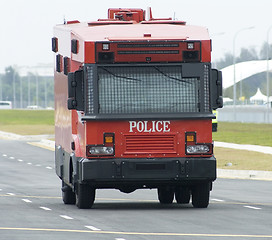 Image showing Red police truck