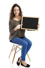 Image showing Showing something on a chalkboard