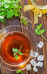 Image showing Tea with mint and honey