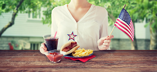 Image showing woman celebrating american independence day