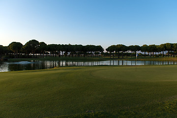 Image showing golf course on sunset