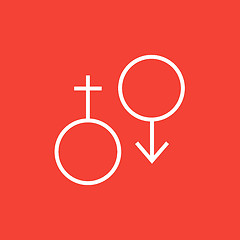 Image showing Male and female symbol line icon.