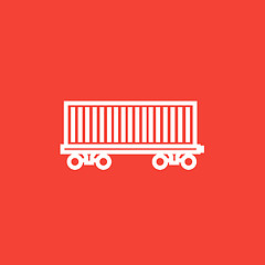 Image showing Cargo wagon line icon.