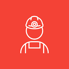 Image showing Coal miner line icon.