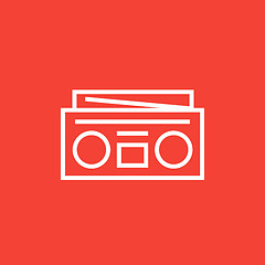 Image showing Radio cassette player line icon.