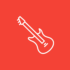 Image showing Electric guitar line icon.