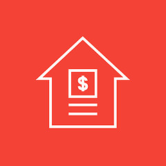 Image showing House with dollar symbol line icon.