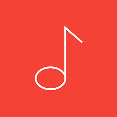 Image showing Music note line icon.