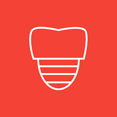 Image showing Tooth implant line icon.