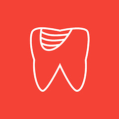 Image showing Tooth decay line icon.