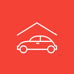Image showing Car garage line icon.