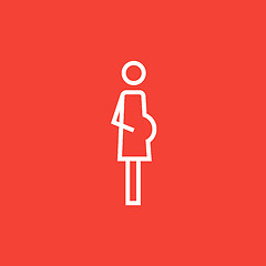 Image showing Pregnant woman line icon.