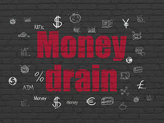 Image showing Banking concept: Money Drain on wall background